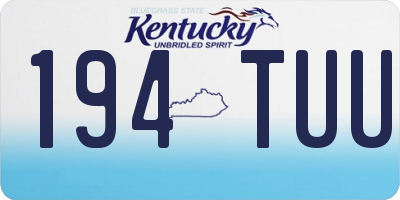 KY license plate 194TUU