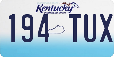 KY license plate 194TUX