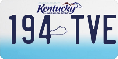 KY license plate 194TVE