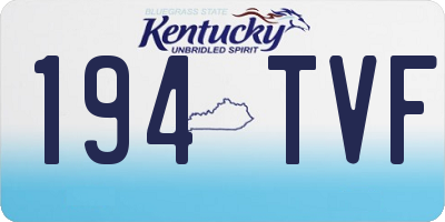 KY license plate 194TVF