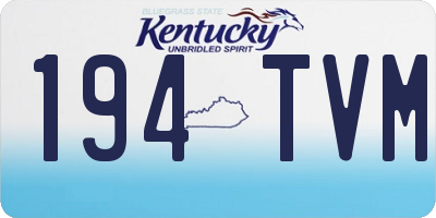 KY license plate 194TVM