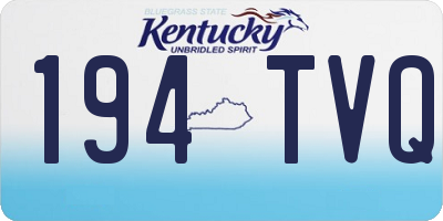 KY license plate 194TVQ