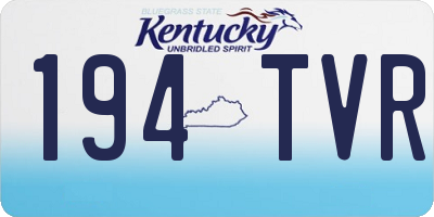 KY license plate 194TVR