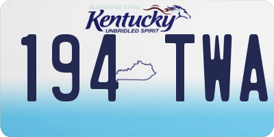 KY license plate 194TWA