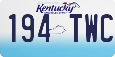 KY license plate 194TWC