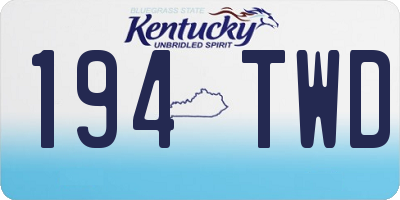 KY license plate 194TWD