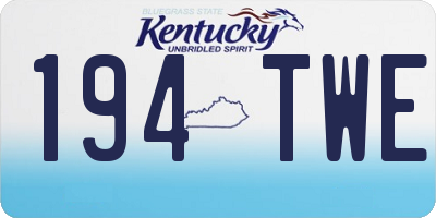 KY license plate 194TWE