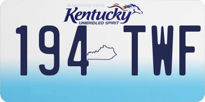 KY license plate 194TWF