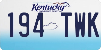 KY license plate 194TWK