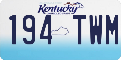 KY license plate 194TWM