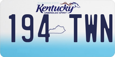KY license plate 194TWN