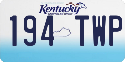 KY license plate 194TWP