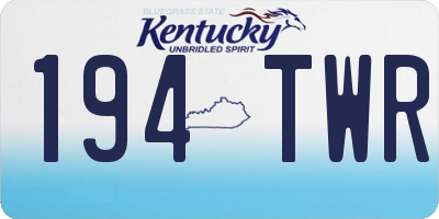 KY license plate 194TWR