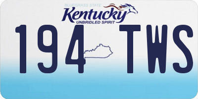 KY license plate 194TWS