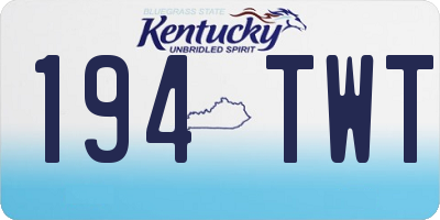 KY license plate 194TWT