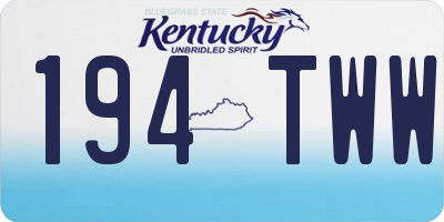 KY license plate 194TWW