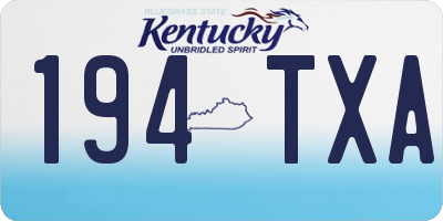 KY license plate 194TXA