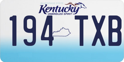 KY license plate 194TXB