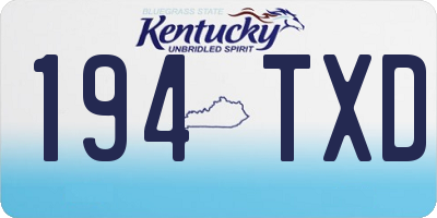 KY license plate 194TXD