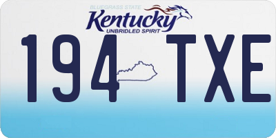 KY license plate 194TXE