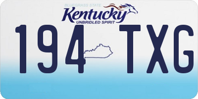 KY license plate 194TXG