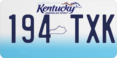 KY license plate 194TXK