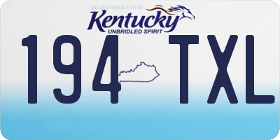 KY license plate 194TXL