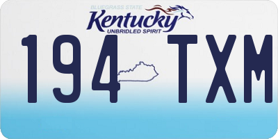 KY license plate 194TXM