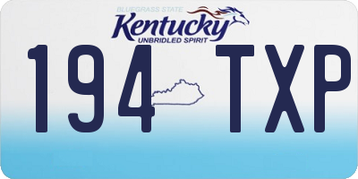 KY license plate 194TXP