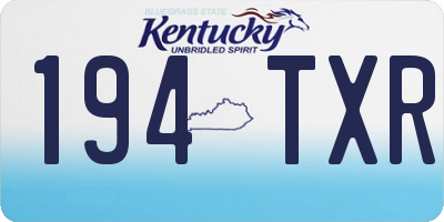 KY license plate 194TXR
