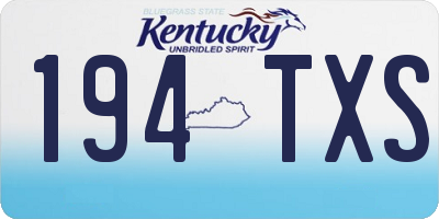 KY license plate 194TXS
