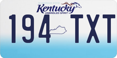 KY license plate 194TXT
