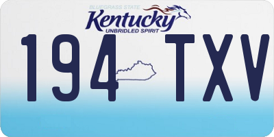 KY license plate 194TXV