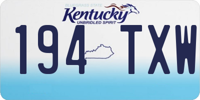 KY license plate 194TXW