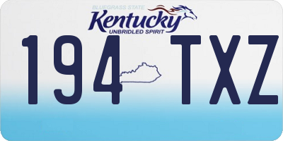 KY license plate 194TXZ