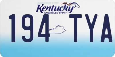 KY license plate 194TYA