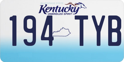 KY license plate 194TYB