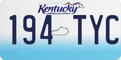 KY license plate 194TYC