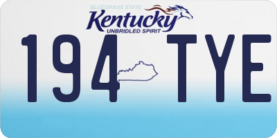 KY license plate 194TYE