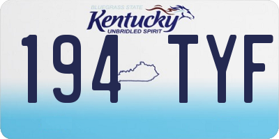 KY license plate 194TYF