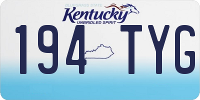 KY license plate 194TYG