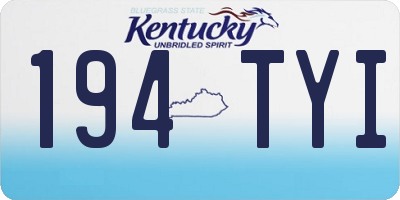 KY license plate 194TYI