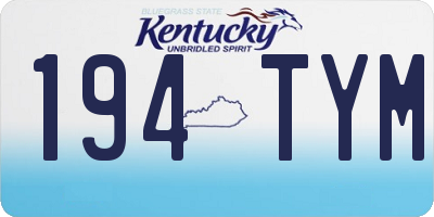 KY license plate 194TYM