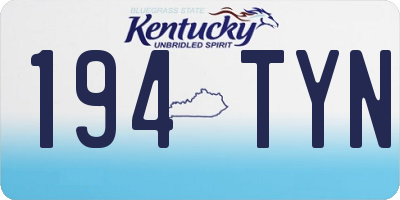 KY license plate 194TYN