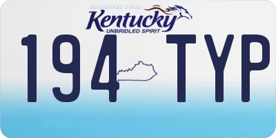 KY license plate 194TYP