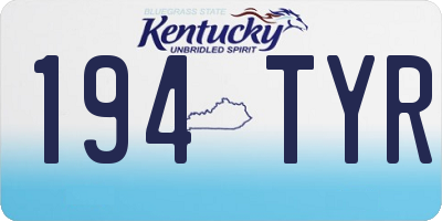 KY license plate 194TYR