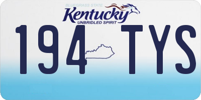 KY license plate 194TYS