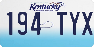 KY license plate 194TYX