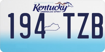 KY license plate 194TZB