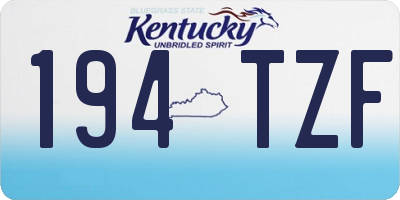 KY license plate 194TZF